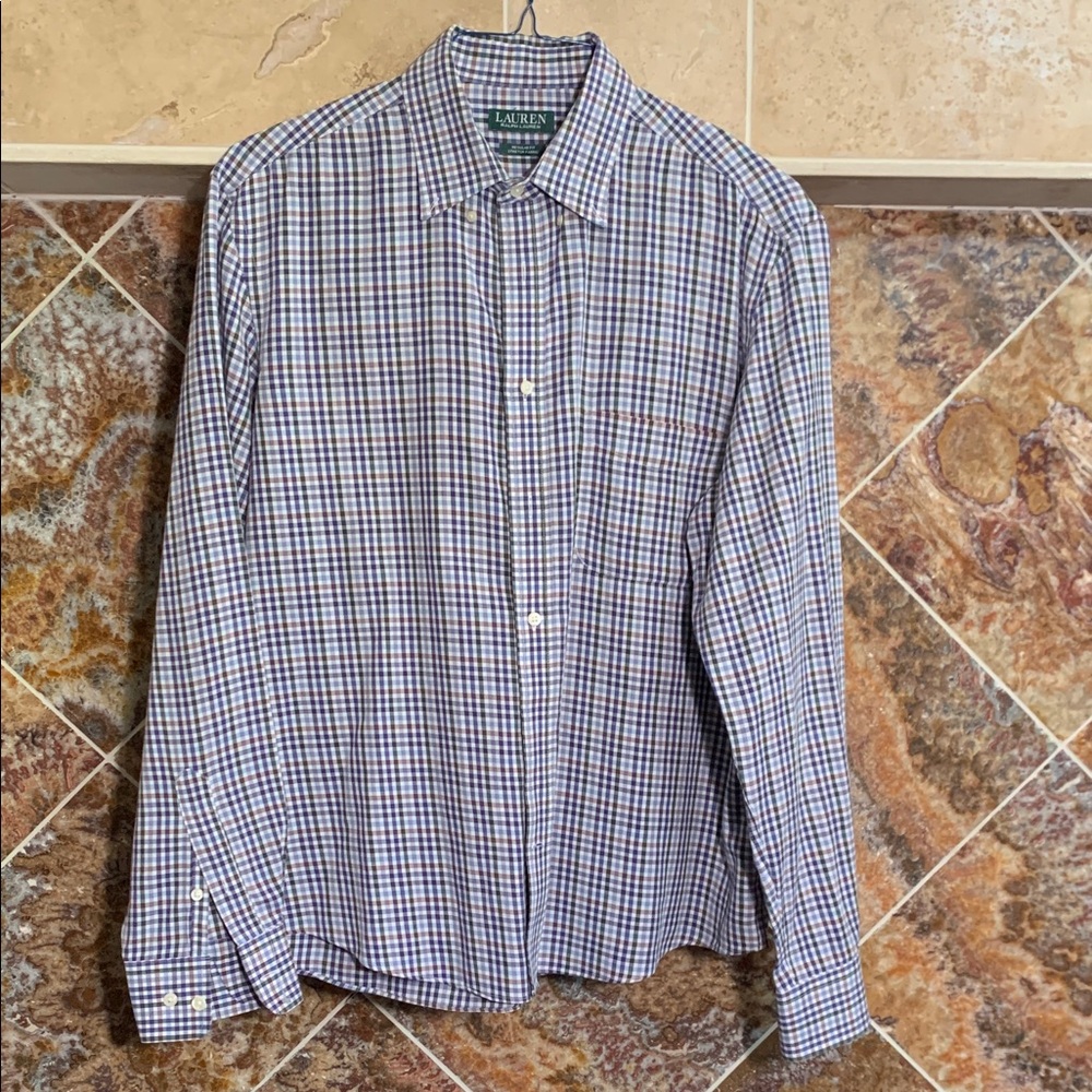 TIMELESS STYLE Men's Lauren Ralph Lauren Regular Fit Stretch Plaid Shirt - Large